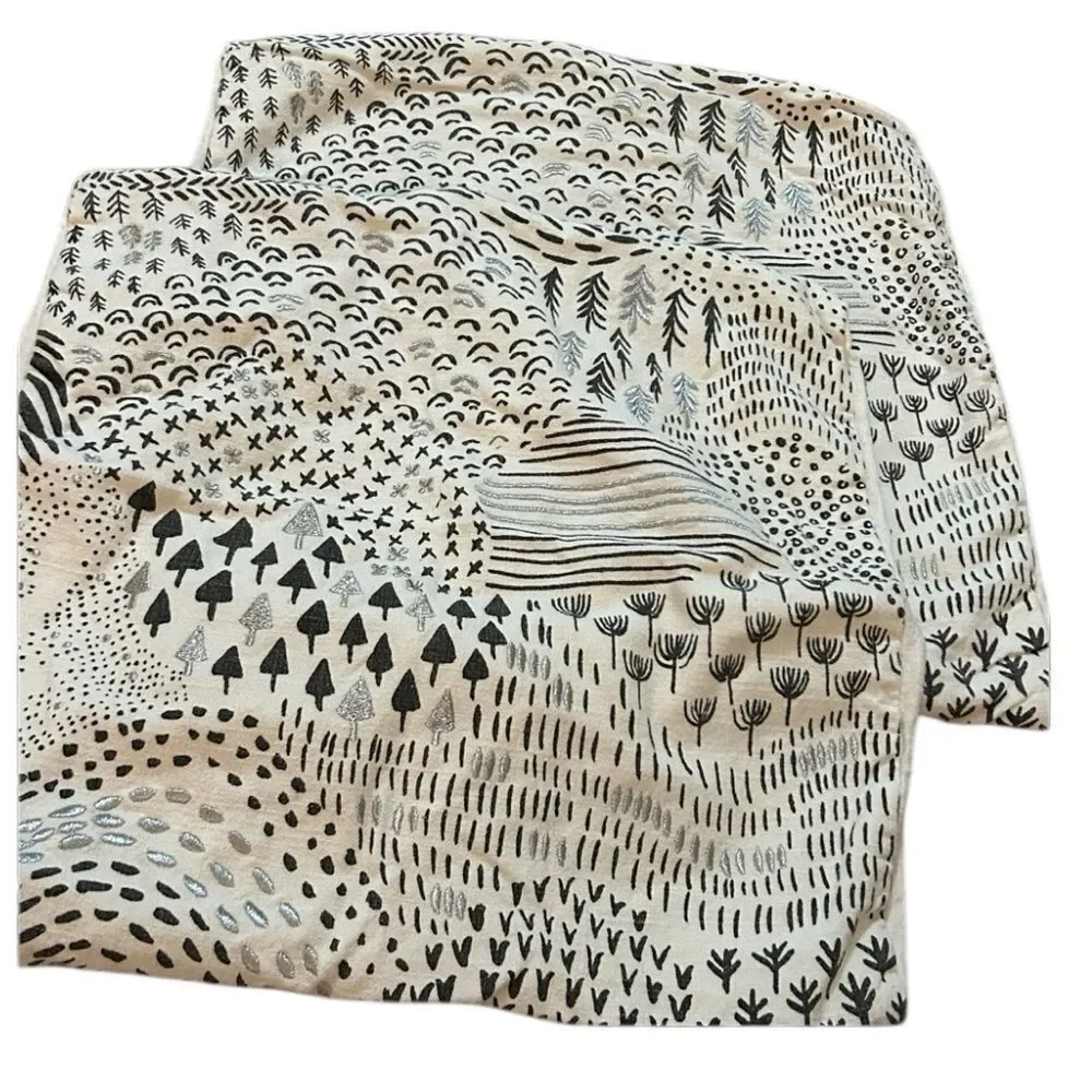 2 West Elm Abstract Woodland Landscape Cushion Covers